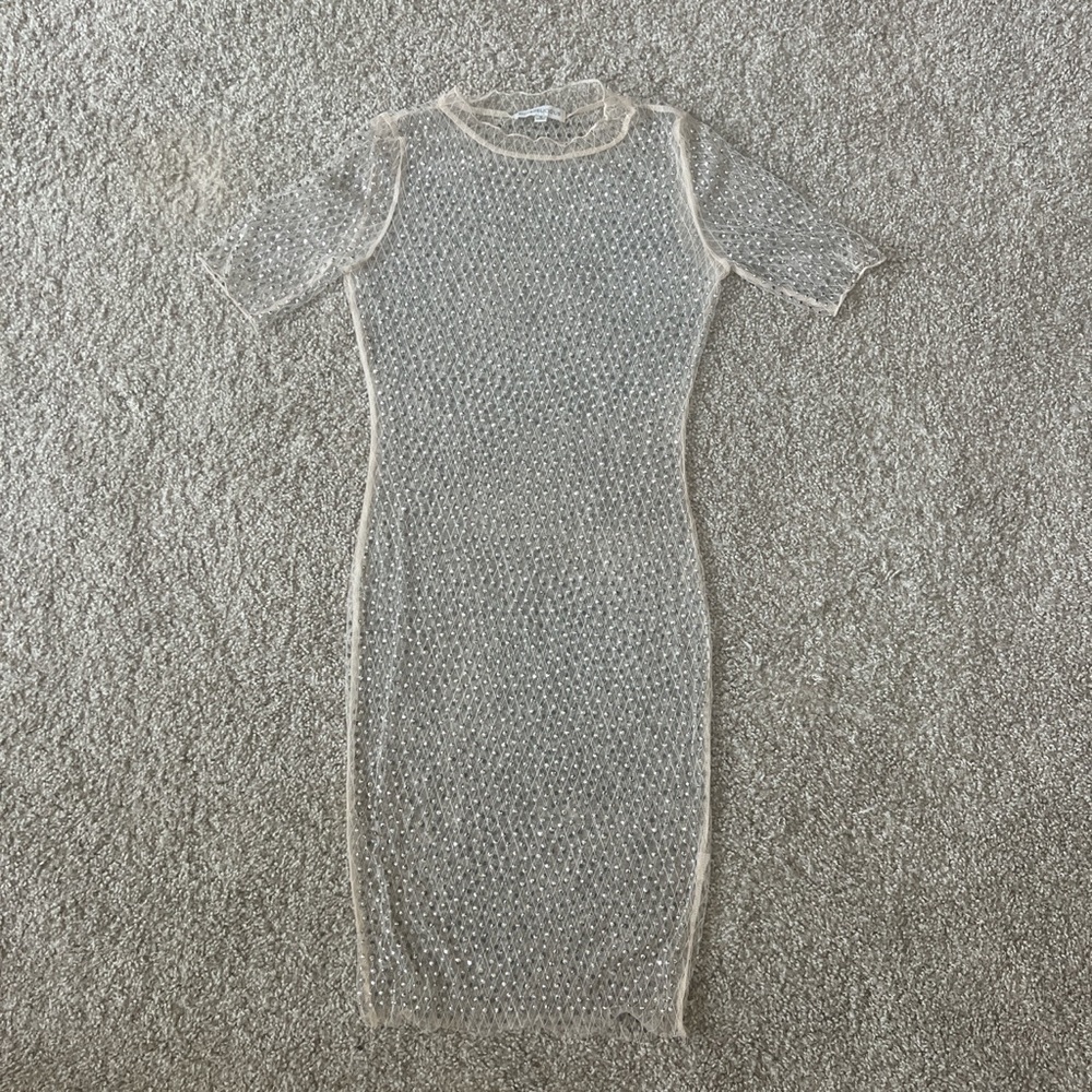 Mesh Dress with Rhinestones